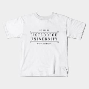 Eisteddfod University Logo Black Kids T-Shirt